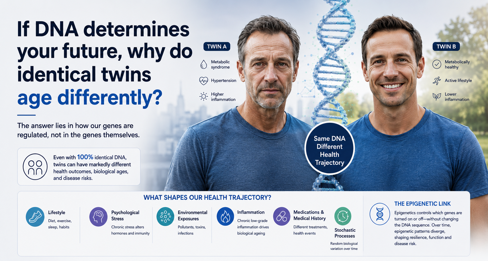 If DNA Determines Our Future, Why Do Identical Twins Age Differently?